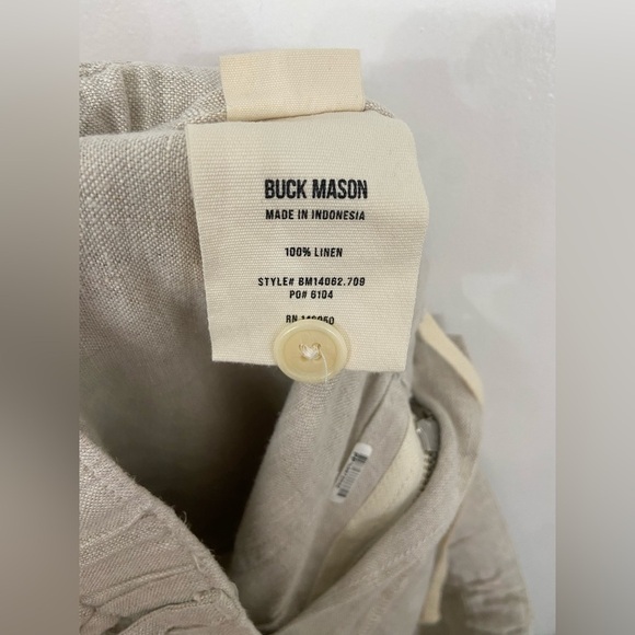 Buck Mason Linen Shorts Tan Size XL - Picture 2 of 6